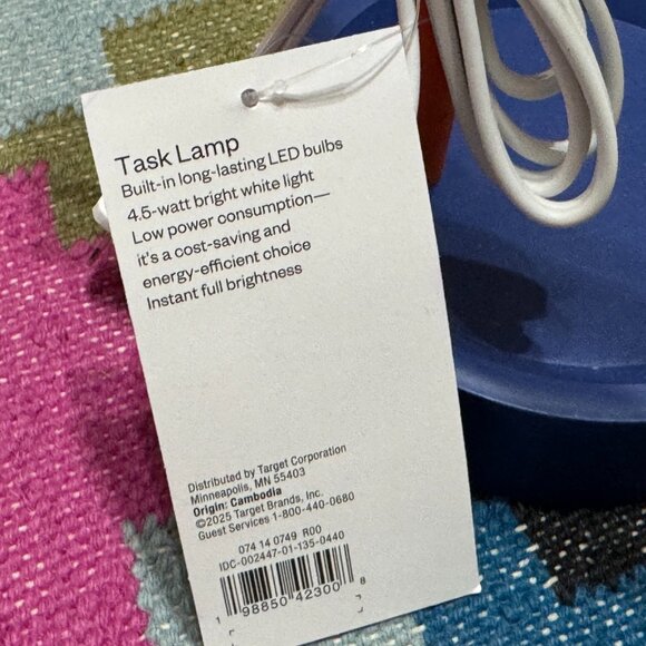 Room Essentials™ Task Table Lamp, Green/Blue/Orange Color Block - Picture 15 of 15